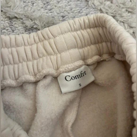 Cmfrt Beige Sweat Set Hoodie Medium Joggers Small Cozy Lounge Set - Picture 6 of 7